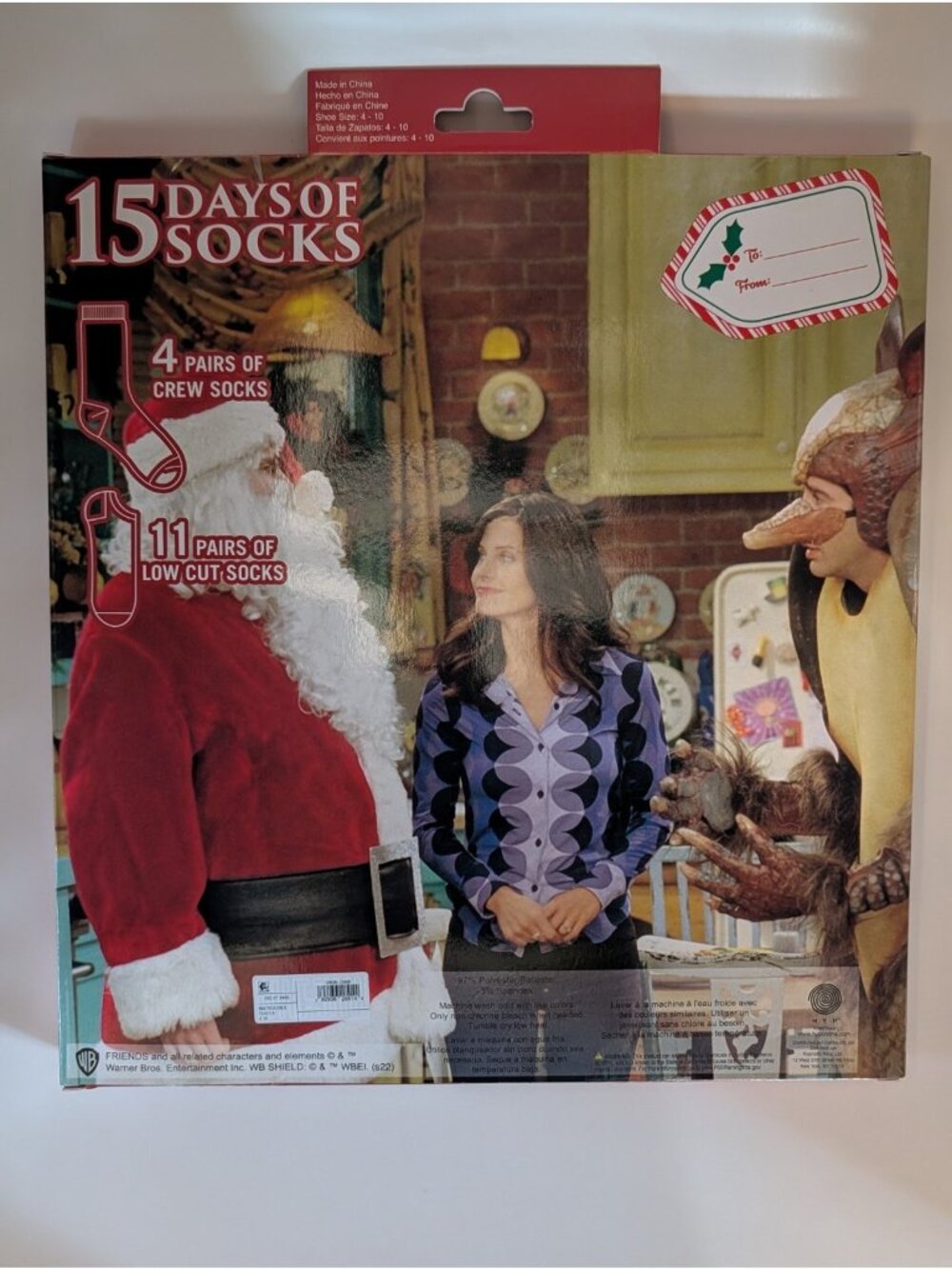 Friends 15 Days Of Socks Advent Calendar NEW Women’s Sz 4-10 Crew And Short Sock